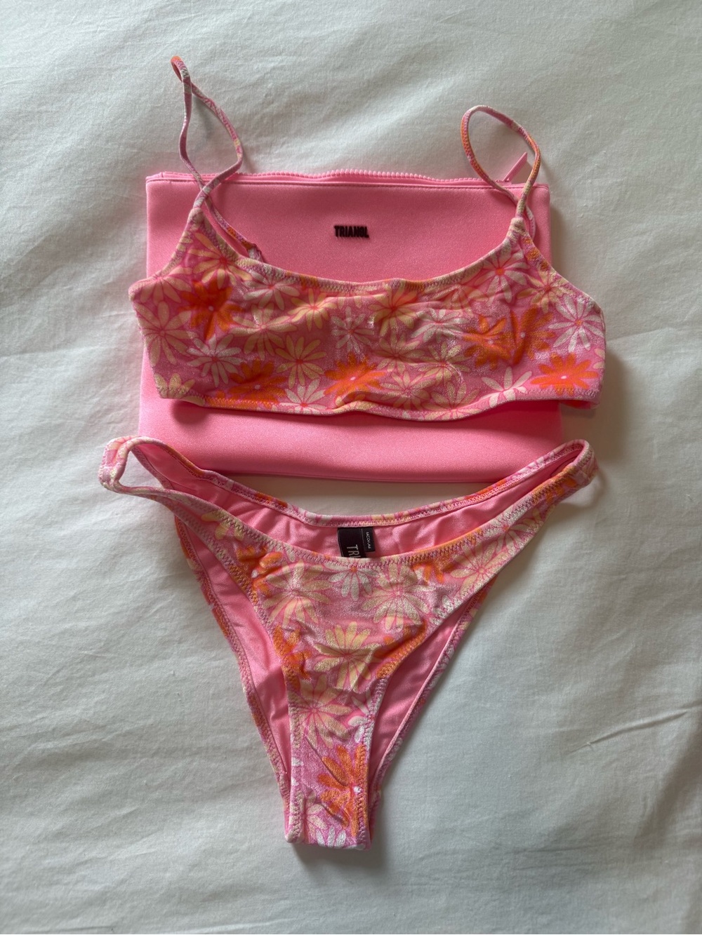 Triangl pink floral bathing suit